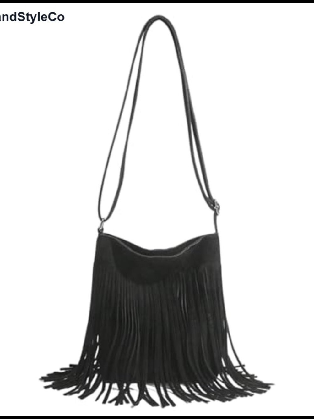 Faux Suede Fringe Crossbody Bag Boho Shoulder Purse Vintage Handbag